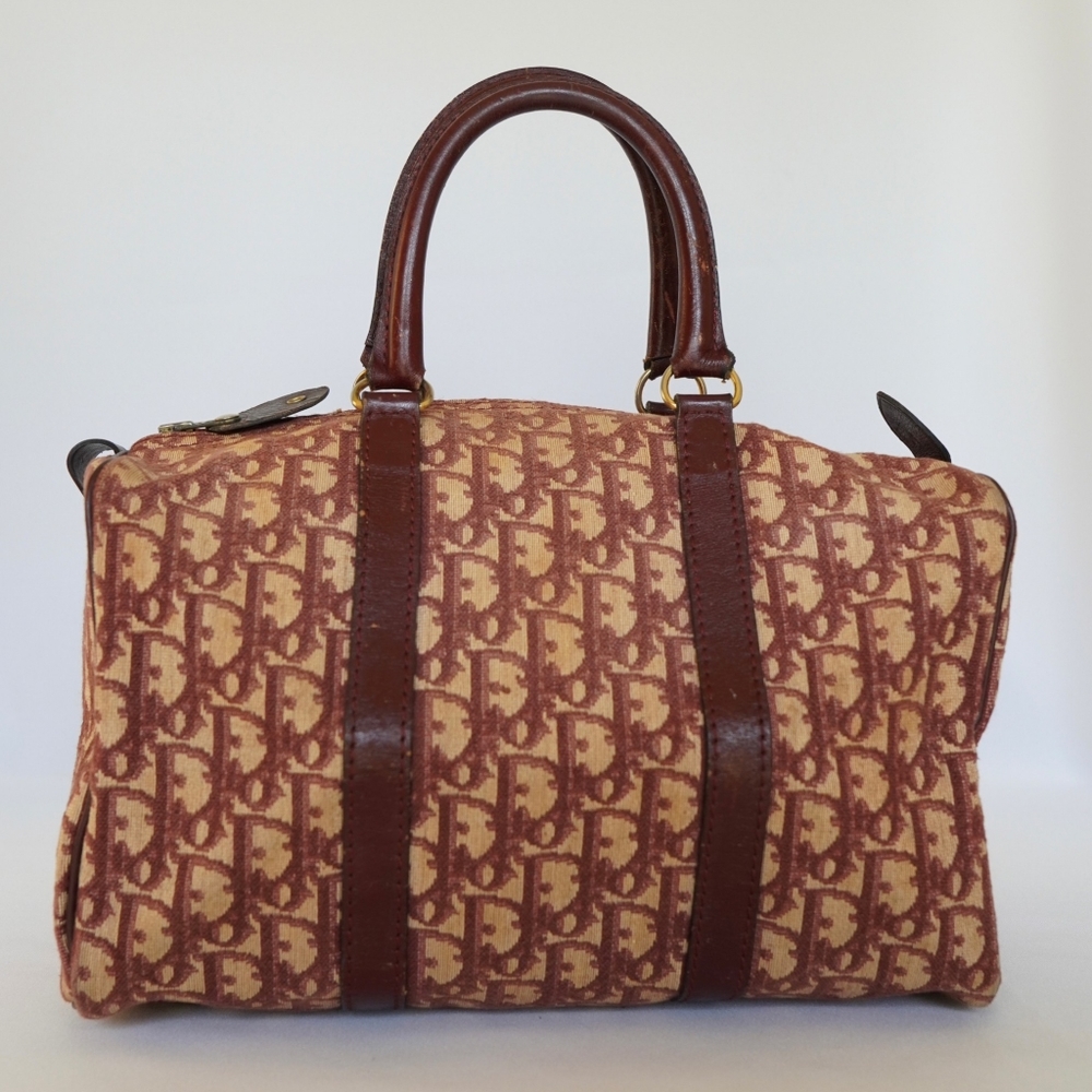 B19❤️Christian Dior Trotter Canvas Boston Bag